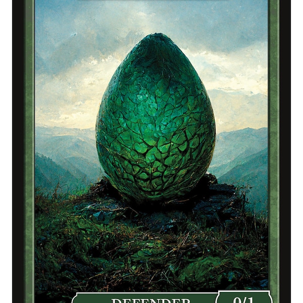 Egg Token 0/1 Green Series 2 of Givememana's Tokens  Magic the Gathering  Limited Edition