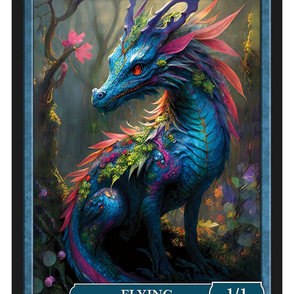 Faerie Dragon Token Series 2 of Givememana's Tokens  Magic the Gathering  Limited Edition