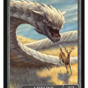 Wurm 3/3 Lifelink Token, Wurmcoil Engine Art by Scott Murphy Magic the Gathering Givememana&#39;s Tokens Limited Edition
