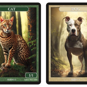 Jetons pour chat et chien, série 2 de Givememana's Tokens Magic the Gathering, édition limitée