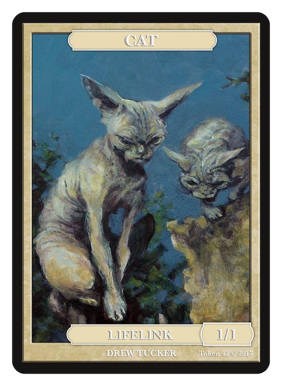 Cat 1/1 Lifelink Token, Art by Drew Tucker Magic the Gathering Givememana's Tokens Limited Edition - Etsy Cat 1/1 Lifelink Token, Art by Drew Tucker Magic the Gathering Givememana's Tokens Limited Edition - Etsy