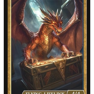 Reliquary Dragon Token Series 2 of Givememana&#39;s Tokens  Magic the Gathering  Limited Edition