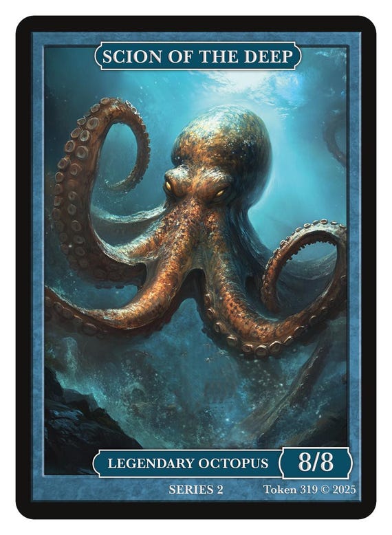 Scion of the Deep Octopus Token: Limited Edition Magic the Gathering  Givememana - Etsy Israel