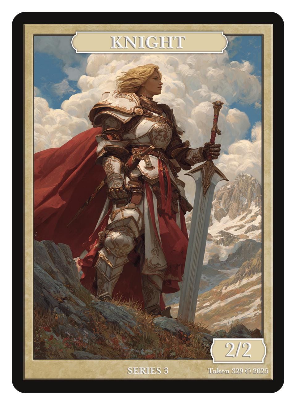 Knight Token Series 2 of Givememana's Tokens Magic the Gathering ...