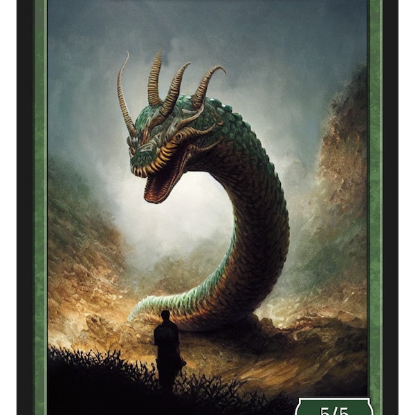 Wurm Token 5/5 Series 2 of Givememana's Tokens  Magic the Gathering  Limited Edition