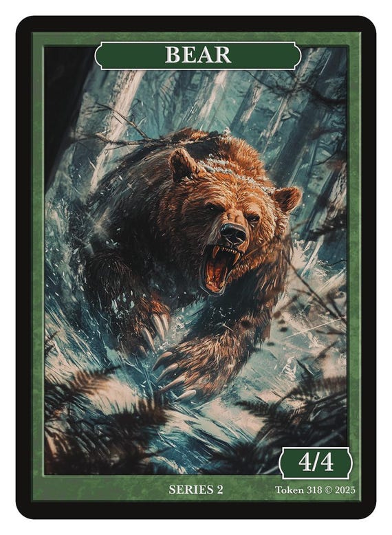 Bear Stained Glass Token – Givememana – Magic: The Gathering – Red