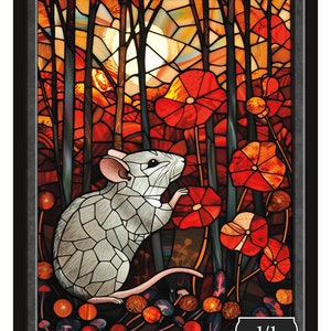 Rat Token STAINED GLASS SERIES 3  Magic the Gathering Givememana&#39;s Tokens Limited Edition