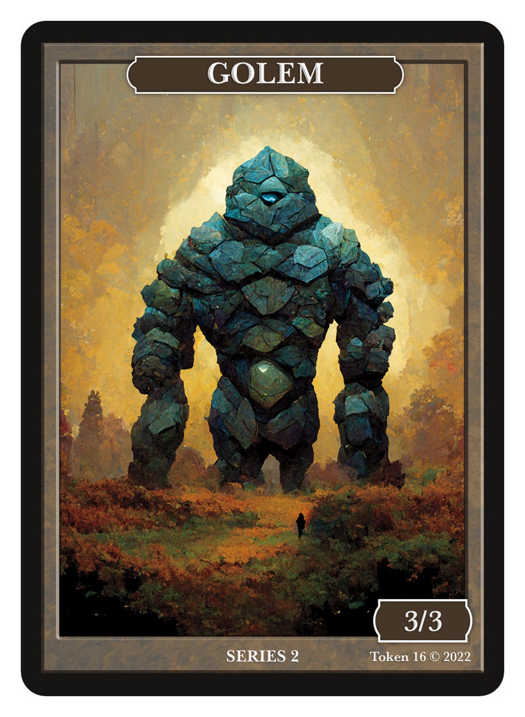 Golem 3/3 Token Series 2 of Givememana's Tokens Magic the Gathering