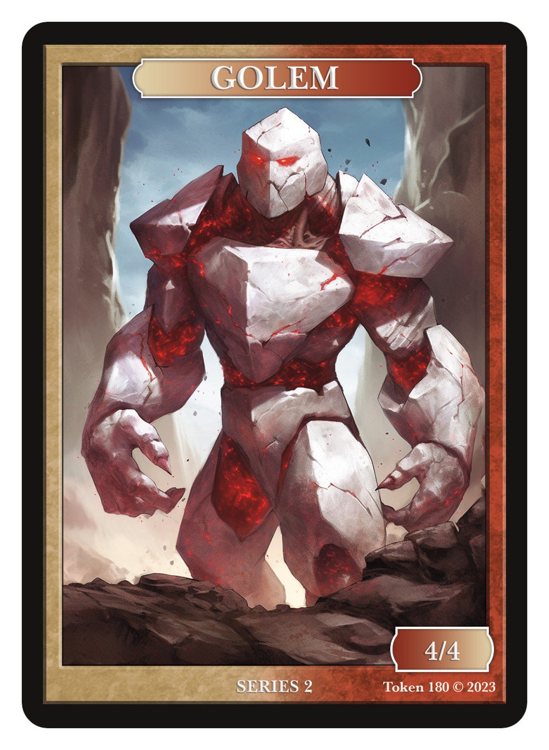 Golem Token Series 2 of Givememana's Tokens Magic the Etsy