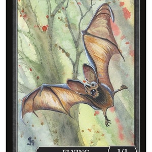 Żeton Bat 1/1, ilustracja Joela Biske Magic the Gathering Żetony Givememana w limitowanej edycji