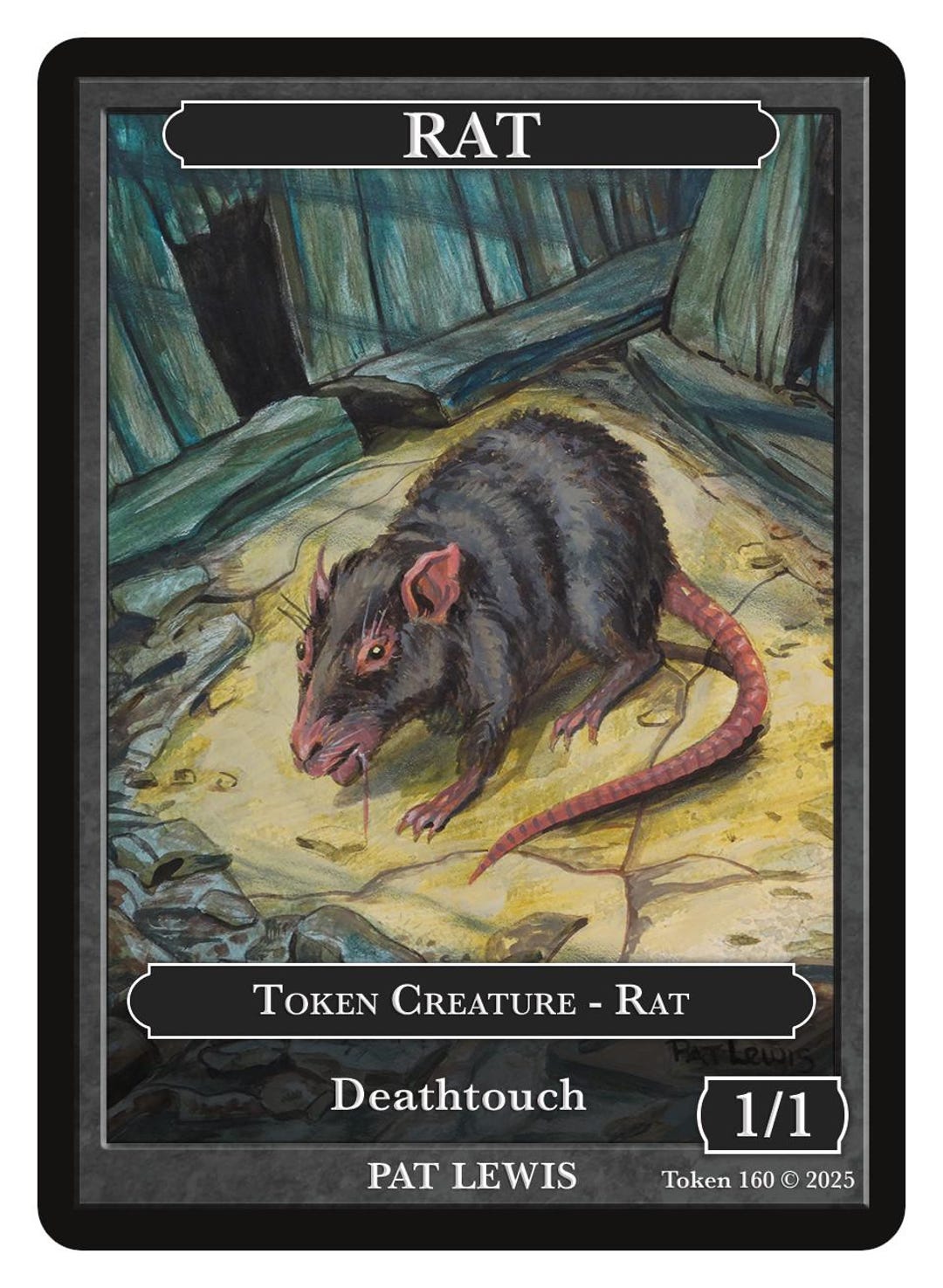 Rat Token Art by Pat Lewis Magic the Gathering Givememana's Tokens ...