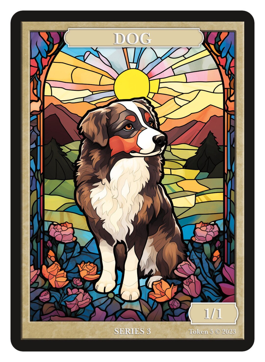 Dog Token Stained Glass Series 3 Magic the Gathering Givememana's ...