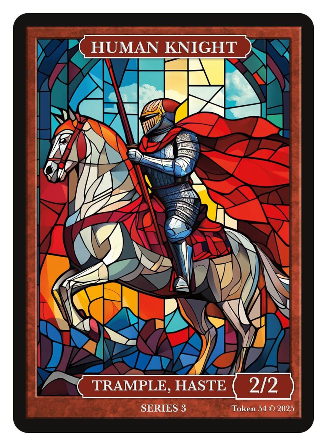 Human Knight Token STAINED GLASS SERIES 3 Magic the Gathering ...