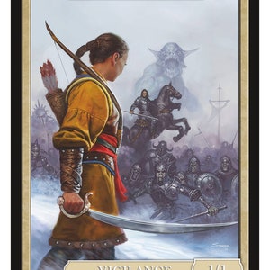 Warrior token 1/1 Vigilance , Art by Matt Stawicki  Magic the Gathering Givememana&#39;s Tokens Limited Edition