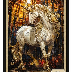 Unicorn Token FOIL STAINED GLASS Magic the Gathering Givememana's Tokens Limited Edition