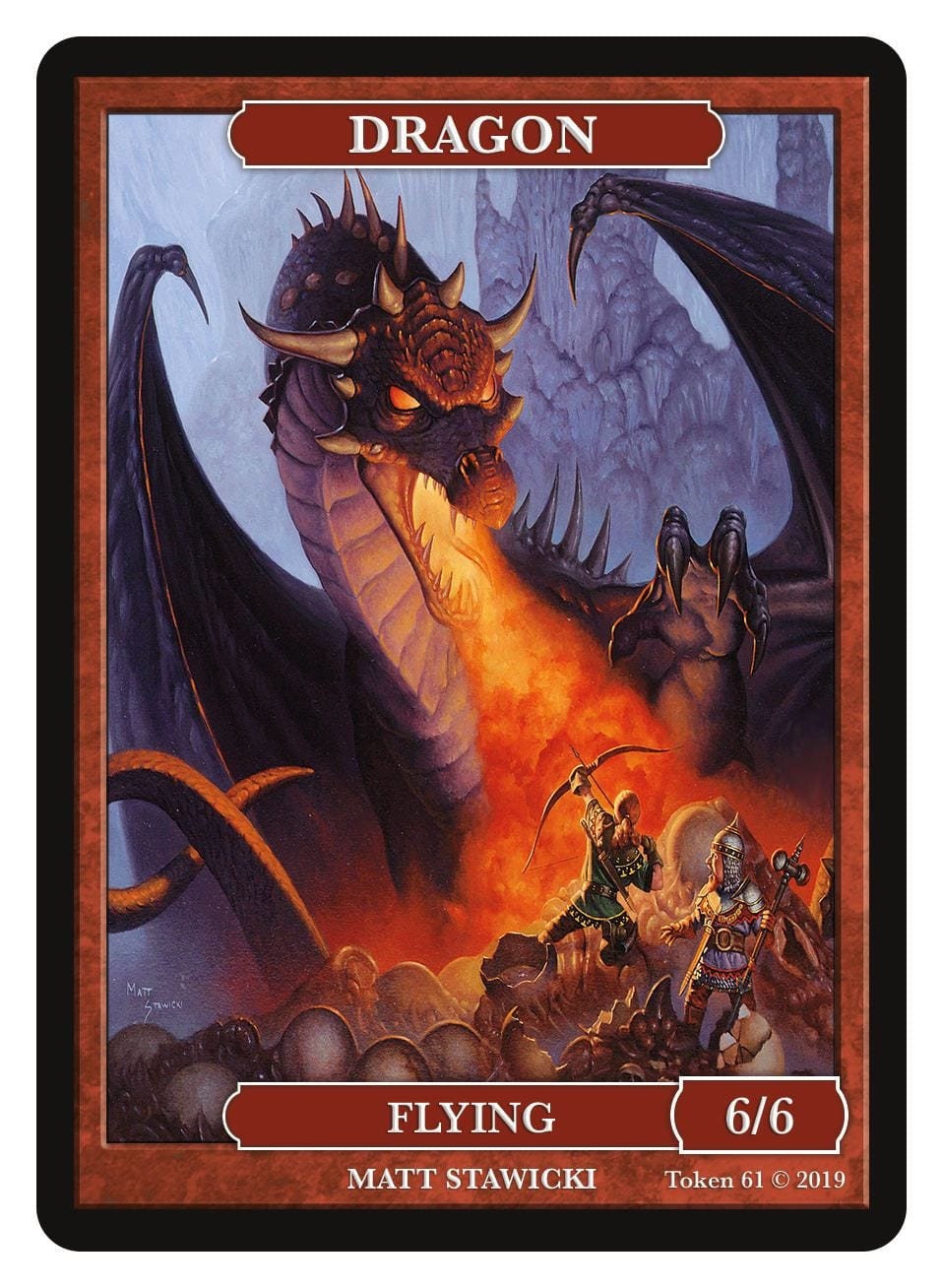 Dragon 6/6 Token, Art by Matt Stawicki Magic the Gathering