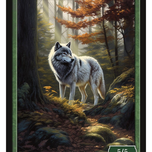 Legendary Wolf Token Voja Series 2 of Givememana's Tokens  Magic the Gathering  Limited Edition