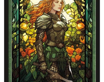 Elf Warrior Token STAINED GLASS SERIES 3  Magic the Gathering Givememana&#39;s Tokens Limited Edition