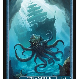 Kraken 1/1  Token Series 2 of Givememana's Tokens  Magic the Gathering  Limited Edition