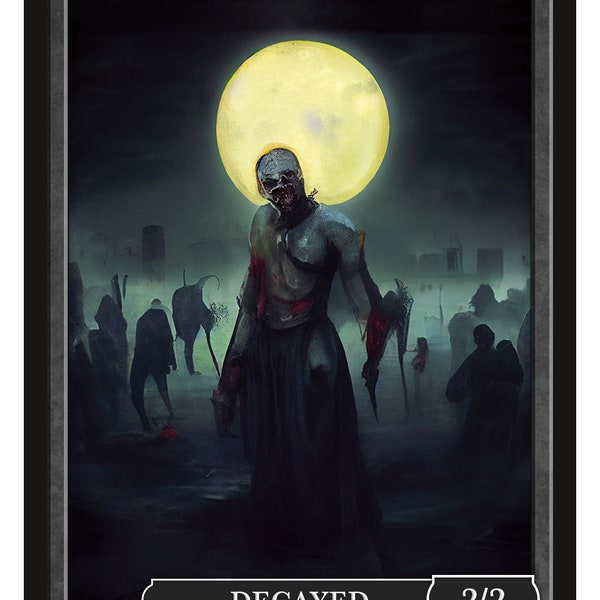 Zombie Token W/Decayed 2/2 Series 2 of Givememana's Tokens  Magic the Gathering  Limited Edition