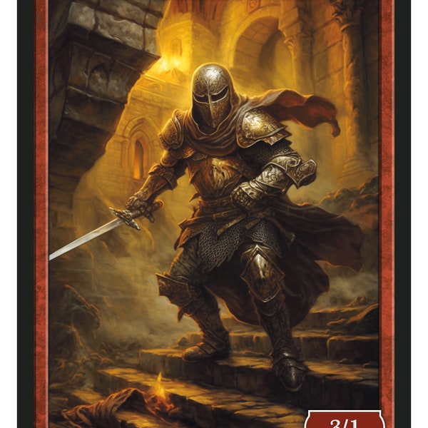 Knight Token Series 2 of Givememana's Tokens  Magic the Gathering