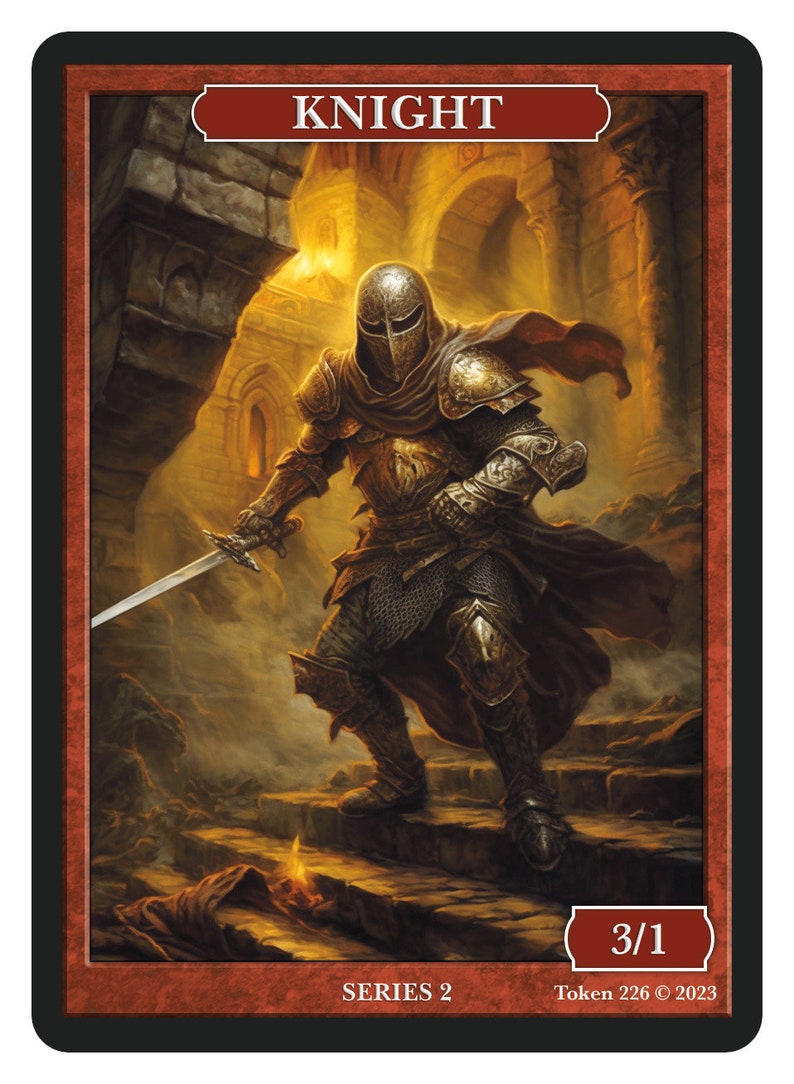 Knight Token Series 2 of Givememana's Tokens Magic the Gathering - Etsy
