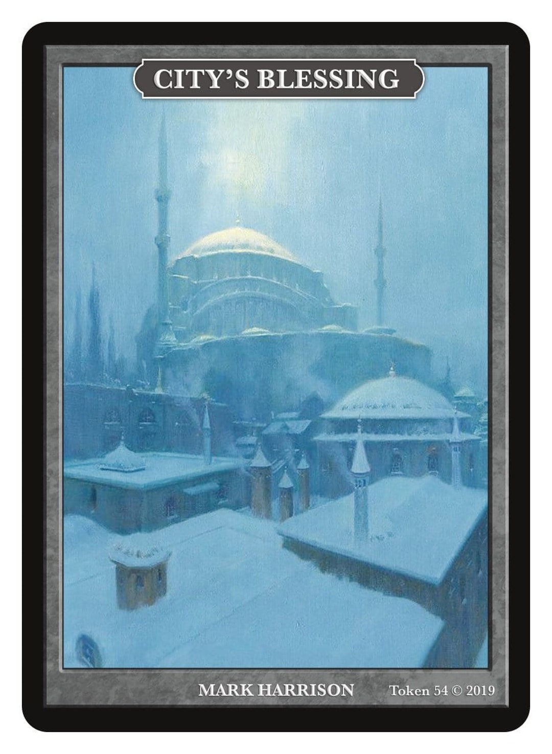 Cities Blessing Token, Art by Mark Harrison Magic the Gathering Givememana