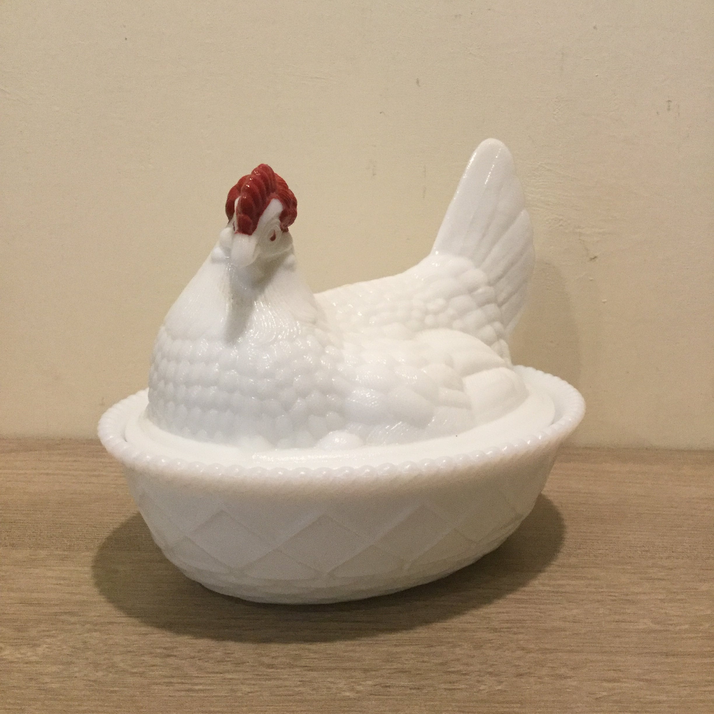 Vintage Westmoreland White Milk Glass Hen on Nest: Farmhouse Kitchen Decor