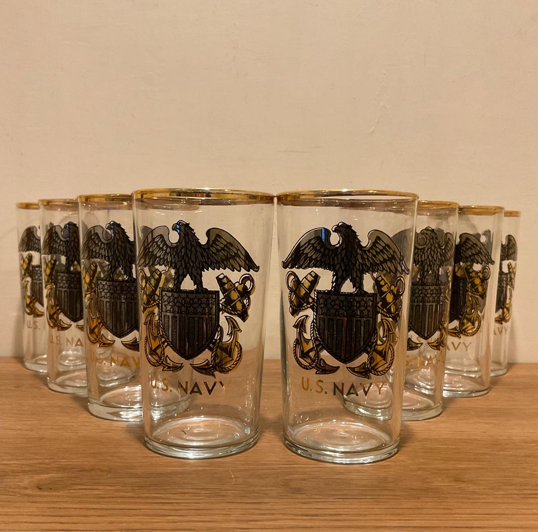 United States Navy Drinking Glasses Set of 8 Military Gift US Navy ...