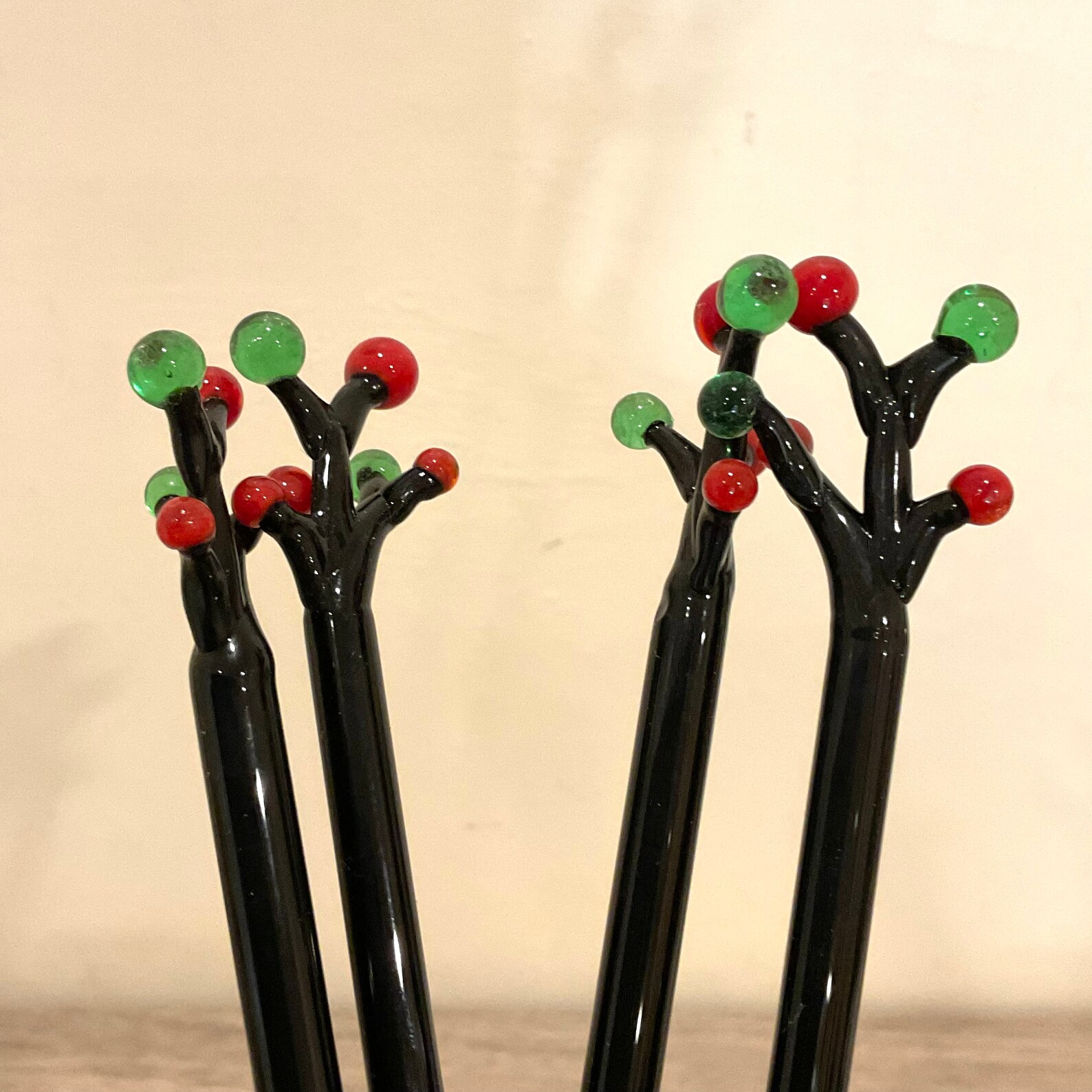 Set of 12 Unique Glass Cocktail Sticks in 3 Styles Glass Etsy