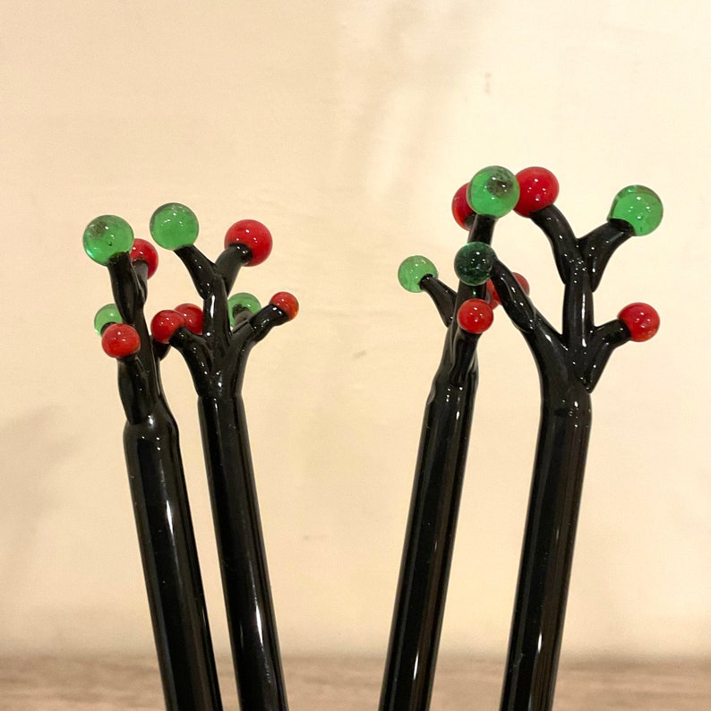 Set of 12 Unique Glass Cocktail Sticks in 3 Styles Glass Etsy