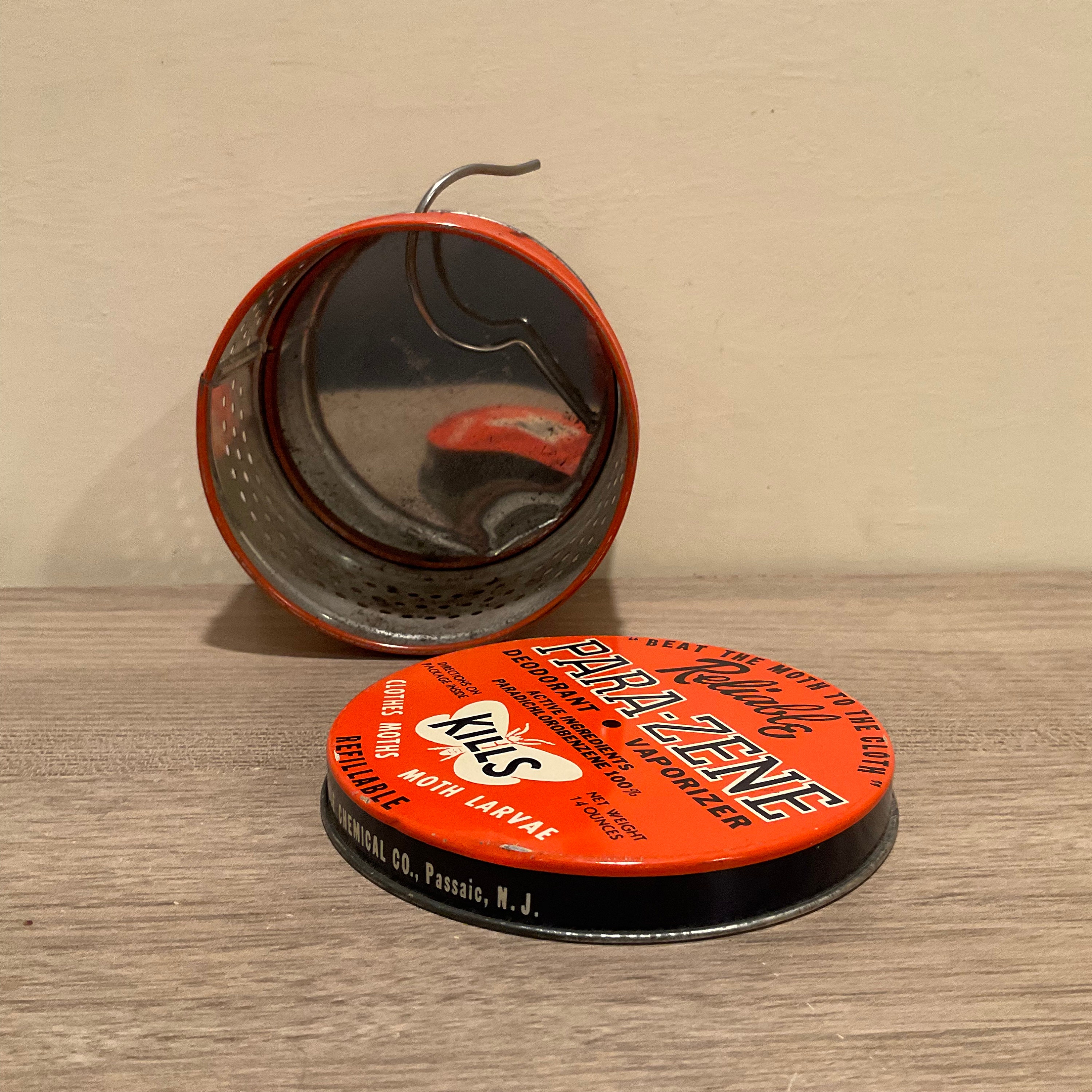 Vintage Tin Hanging Moth Ball Container by Reliable Etsy