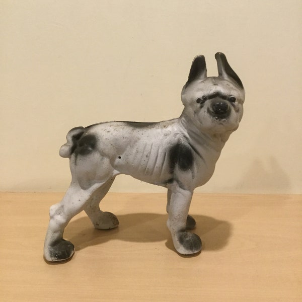 Vintage Cast Iron Boston Terrier Doorstop Metal Dogs and Figurines Black and White Dog Door Stop Dog Lover Gift Animal Doorstop