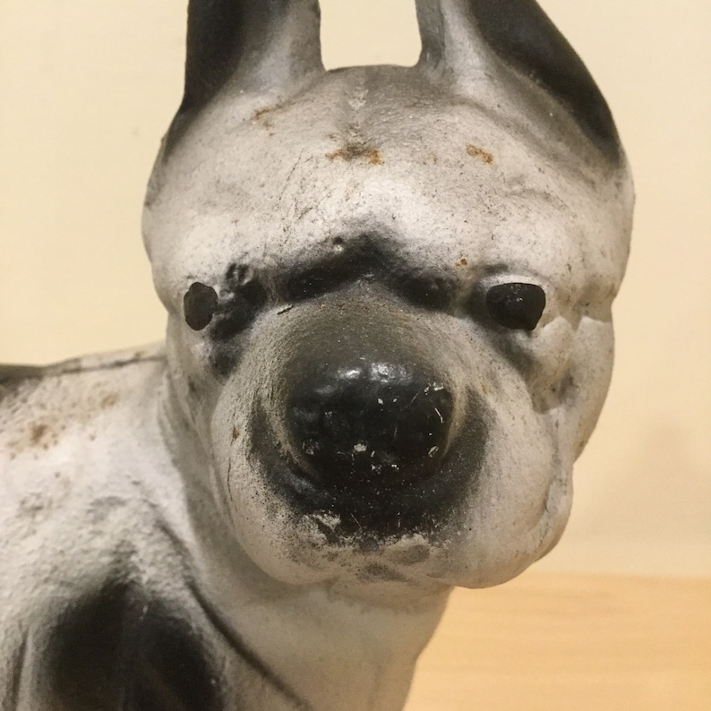 Vintage Cast Iron Boston Terrier Doorstop Metal Dogs and Etsy