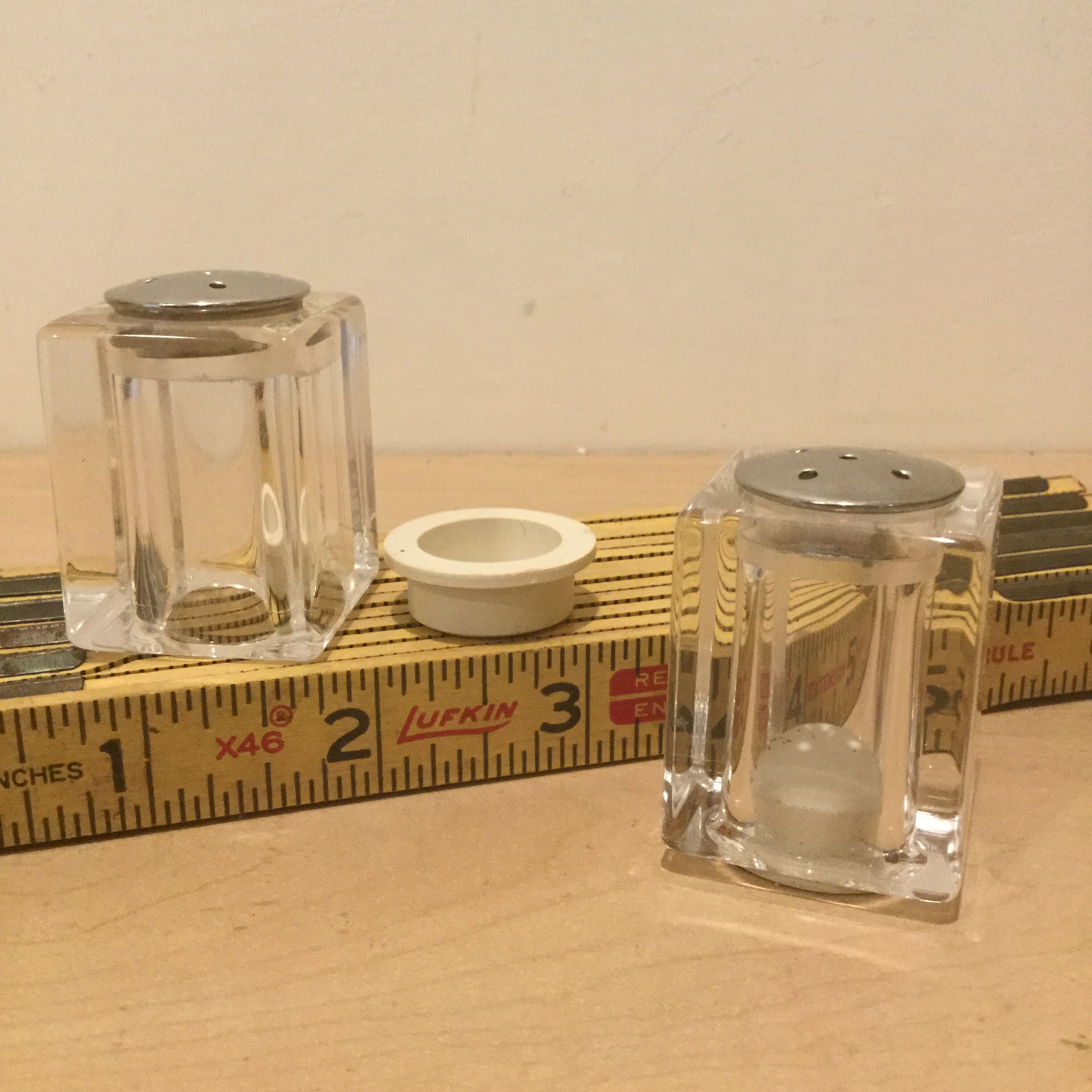 Vintage Clear Lucite Salt and Pepper Shakers Rectangular Shape Etsy