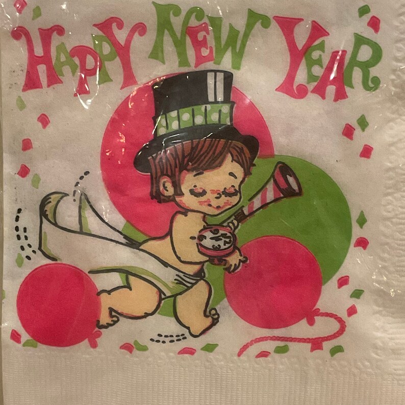 Package of 50 Happy New Year San Diego Mall Party Napkins with C.A. Reed Ne Attention brand by