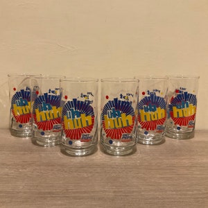 Vintage 1991 Diet Pepsi Glasses: Mobil Gas Station Promo, Set of 6