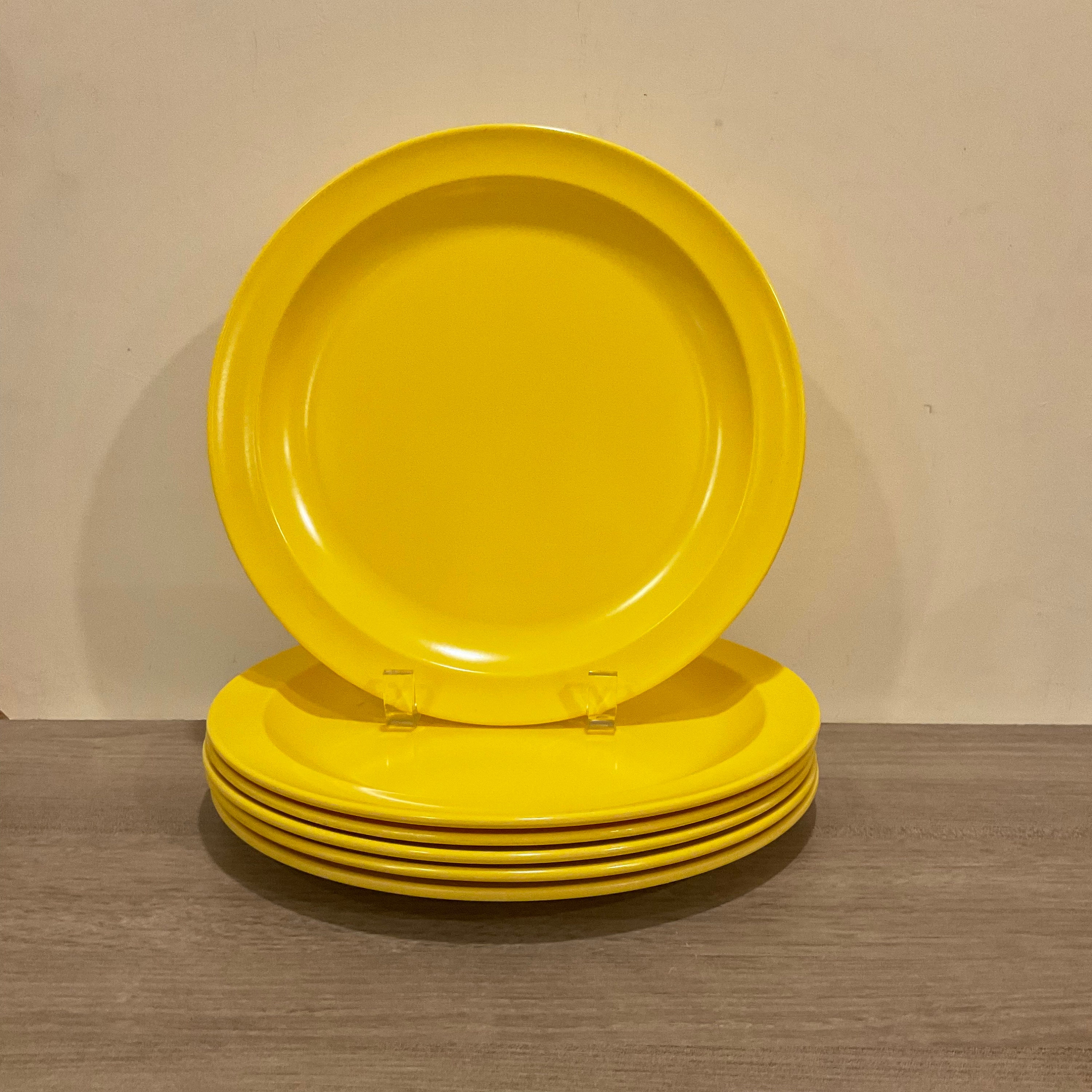 Set of 6 Prolon Ware 10 Yellow Melamine Dinner Plates Durable