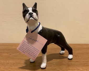 Ron Hevener Boston Terrier Figurine: Hand-Painted Dog Art