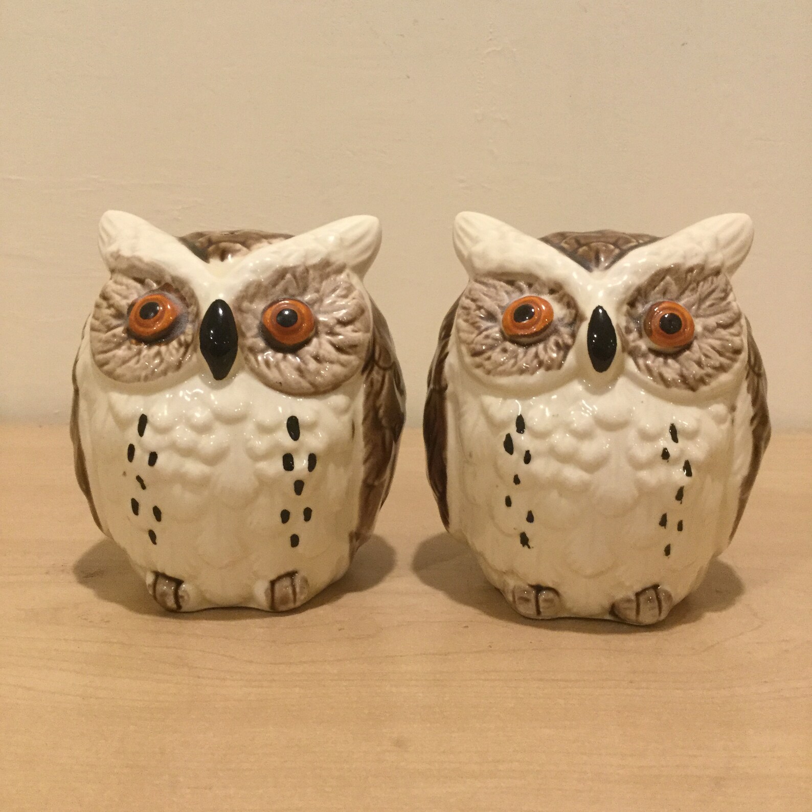 Vintage Ceramic Owl Salt and Pepper Shakers Made in Japan Etsy