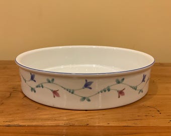 Plato para hornear Vintage Savoir Vivre: Plato de quiche floral azul Portofino