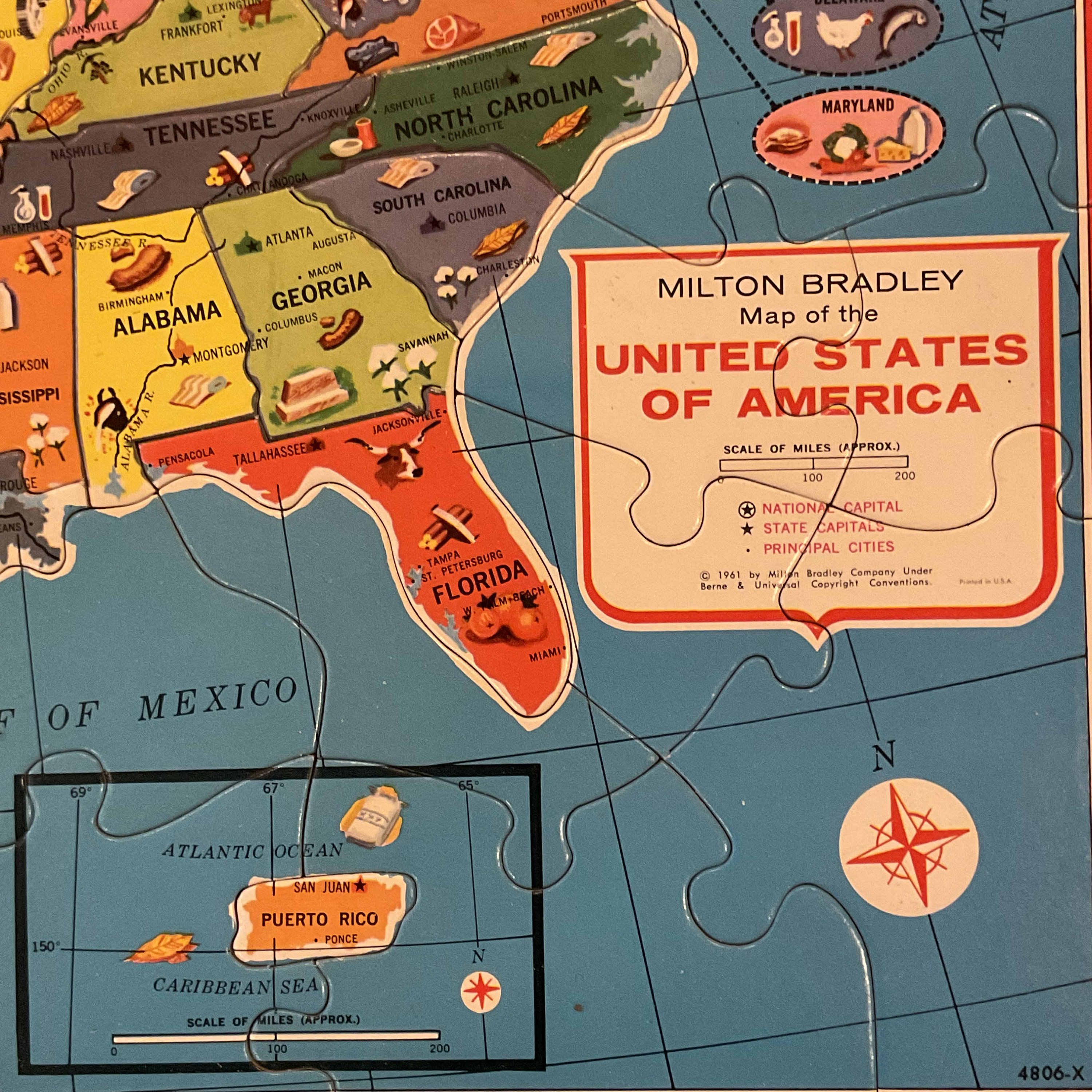 Vintage 1962 Milton Bradley Double-sided Map Puzzle - Etsy