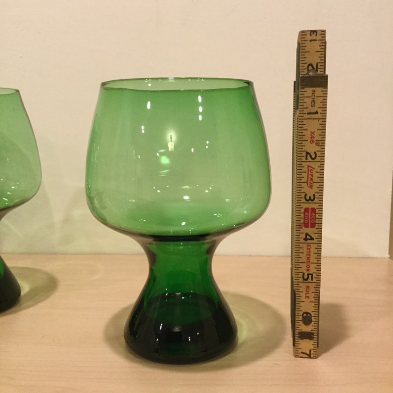 Large Retro Drinking Glasses in Emerald Green 32 Ounce Etsy