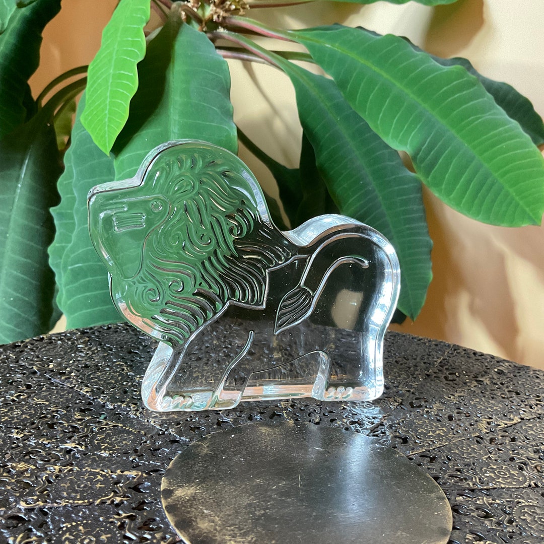 Vintage Dansk Clear Glass Lion From 1970s Zoo Series Glass Animal vintage-dansk-clear-glass-lion-from-1970s-zoo-series-glass-animal