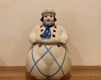 Tarro para galletas "Happy Jack" de Shawnee Pottery, regalo vintage para la cocina.