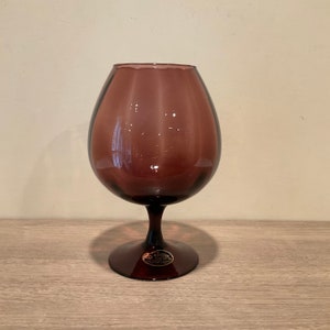 Vintage Rossini Amethyst Glass Brandy Snifter: Mid Century Italian Decor