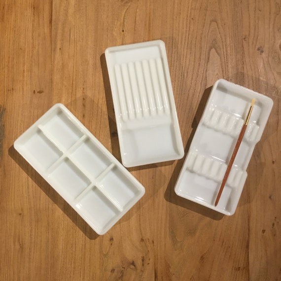 YOUR CHOICE of White Milk Glass Instrument Trays Unique Desk and
