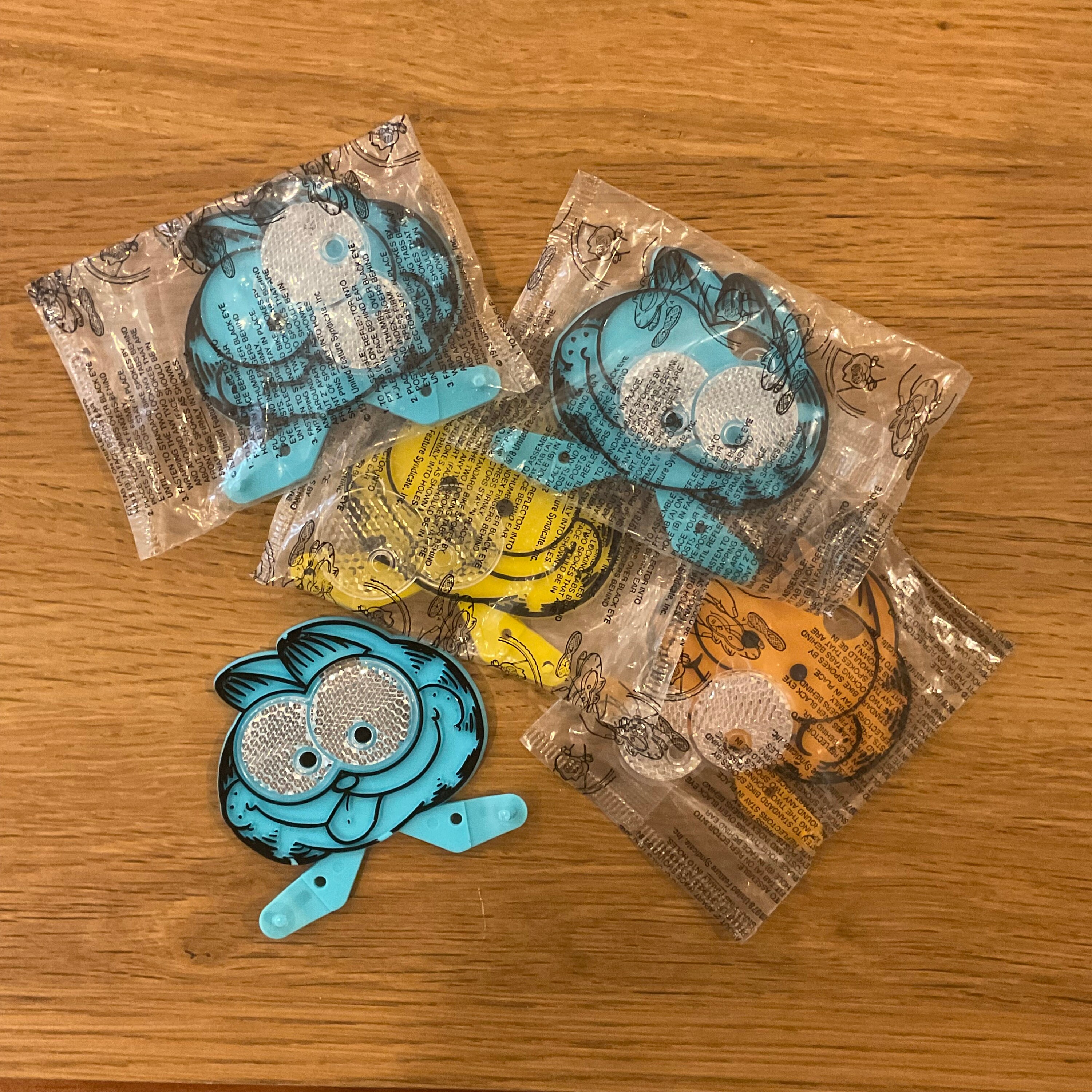 70s GARFIELD THE CAT Reflector ３点　USA　開封済み未使用品（ＯLDBMX SCHWINN ＭUSCLEBIKE Garfield Bike Reflector From 1978 New Old Stock Vintage