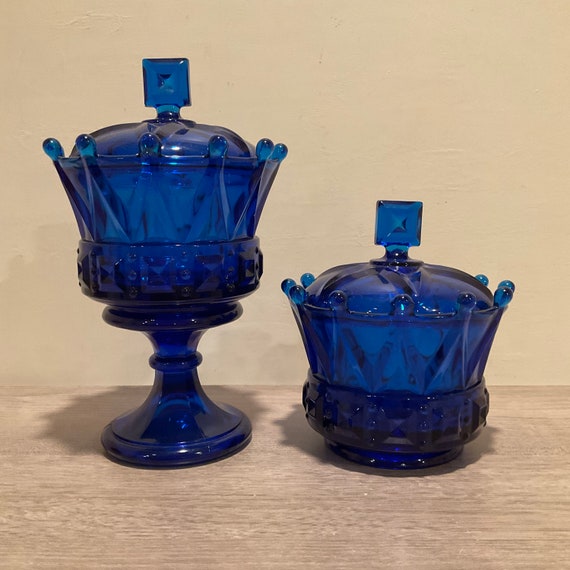 Cobalt blue top candy dish