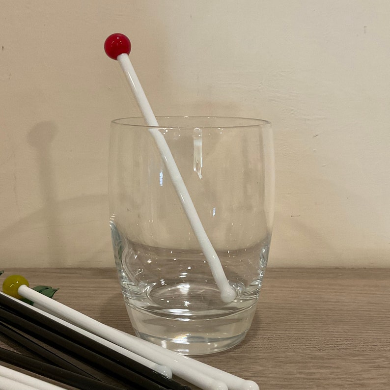Set of 12 Unique Glass Cocktail Sticks in 3 Styles Glass Etsy